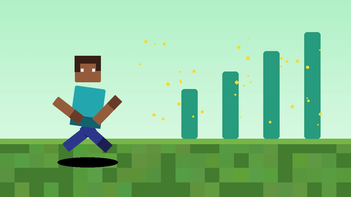 Player animation performance scene with rising optimization bars
